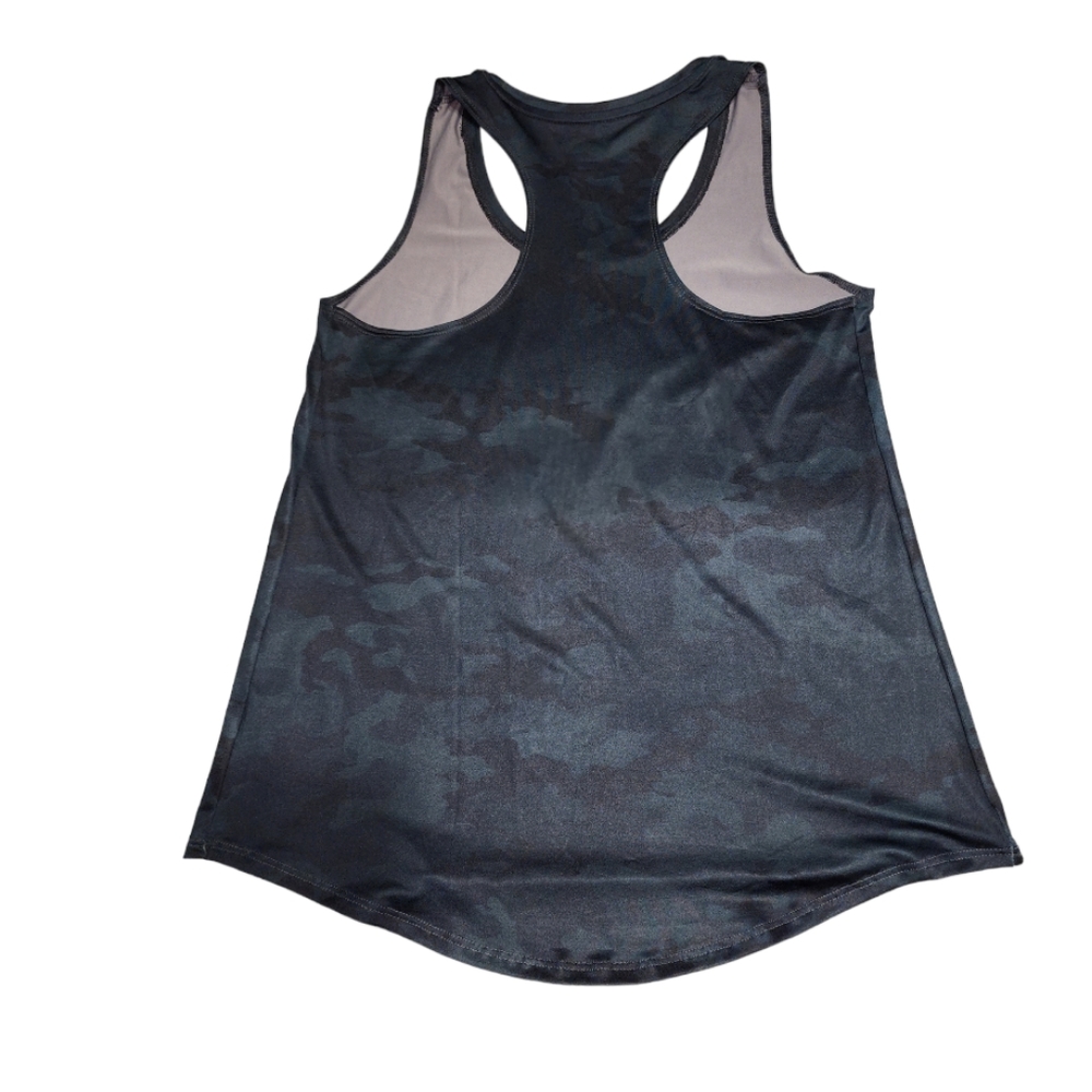 Women's Athletic Works Black Gray Camo Moisture Wick Racer Back Tank Top Medium - Picture 2 of 12